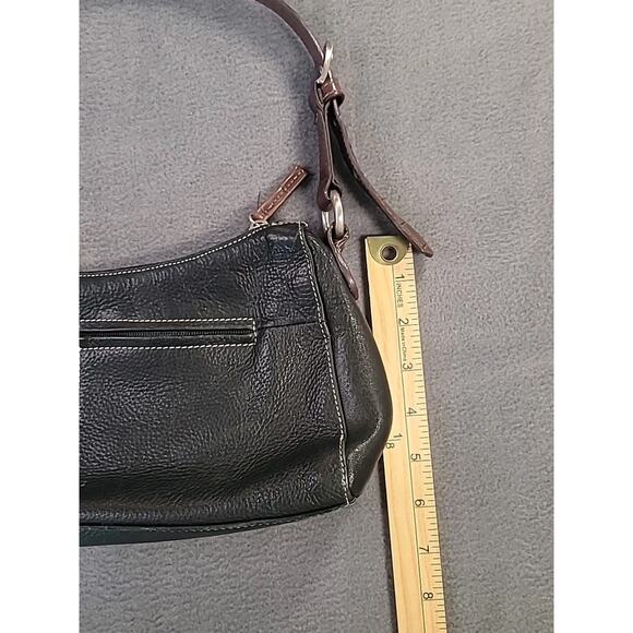 Tig & Co Genuine Leather Shoulder Bag – Black & Brown – Classic Everyday Purse - Picture 5 of 11